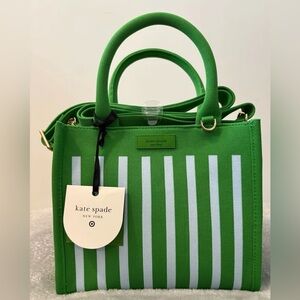 Kate Spade x Target Green/Blue Stripe Knit Crossbody Bag. NWT